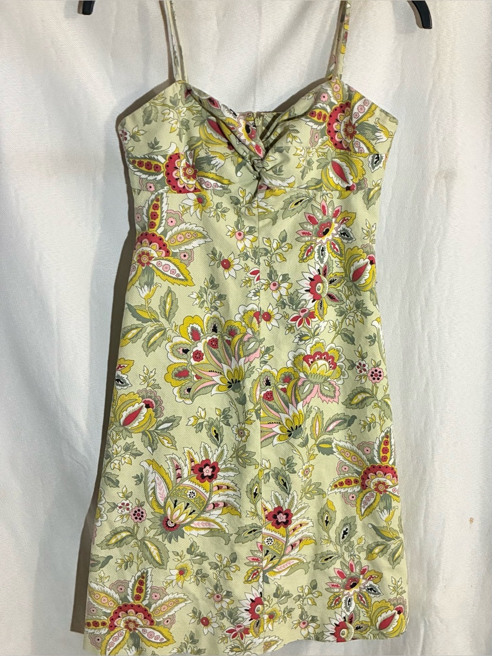 Tommy Bahama Floral Tank Dress Sz 6 Spaghetti Strap 100% Cotton Stretch Twist